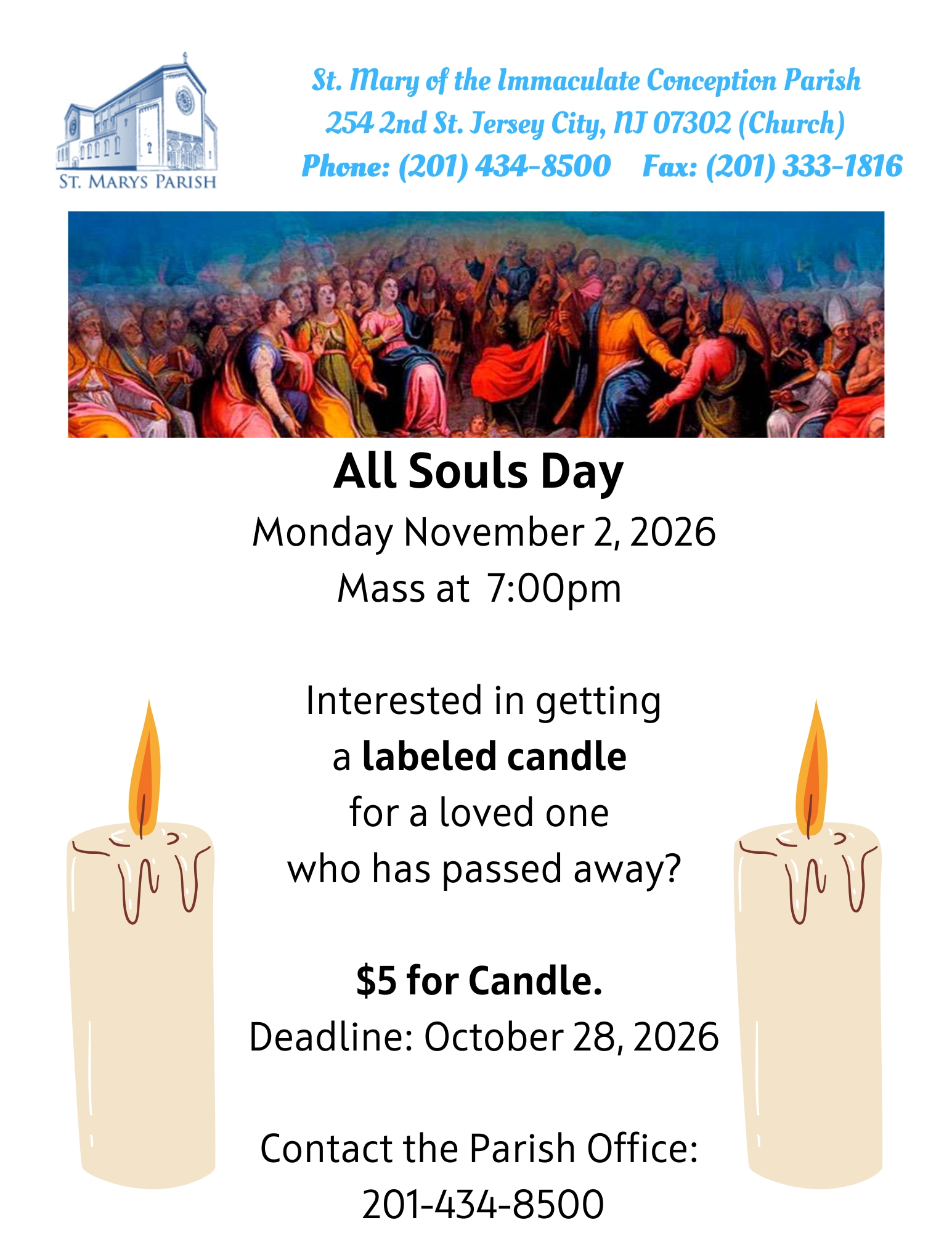 All Souls Day - St. Mary's Parish 2026 Flyer